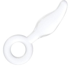 Shots Chrystalino Gripper white sklenené dildo